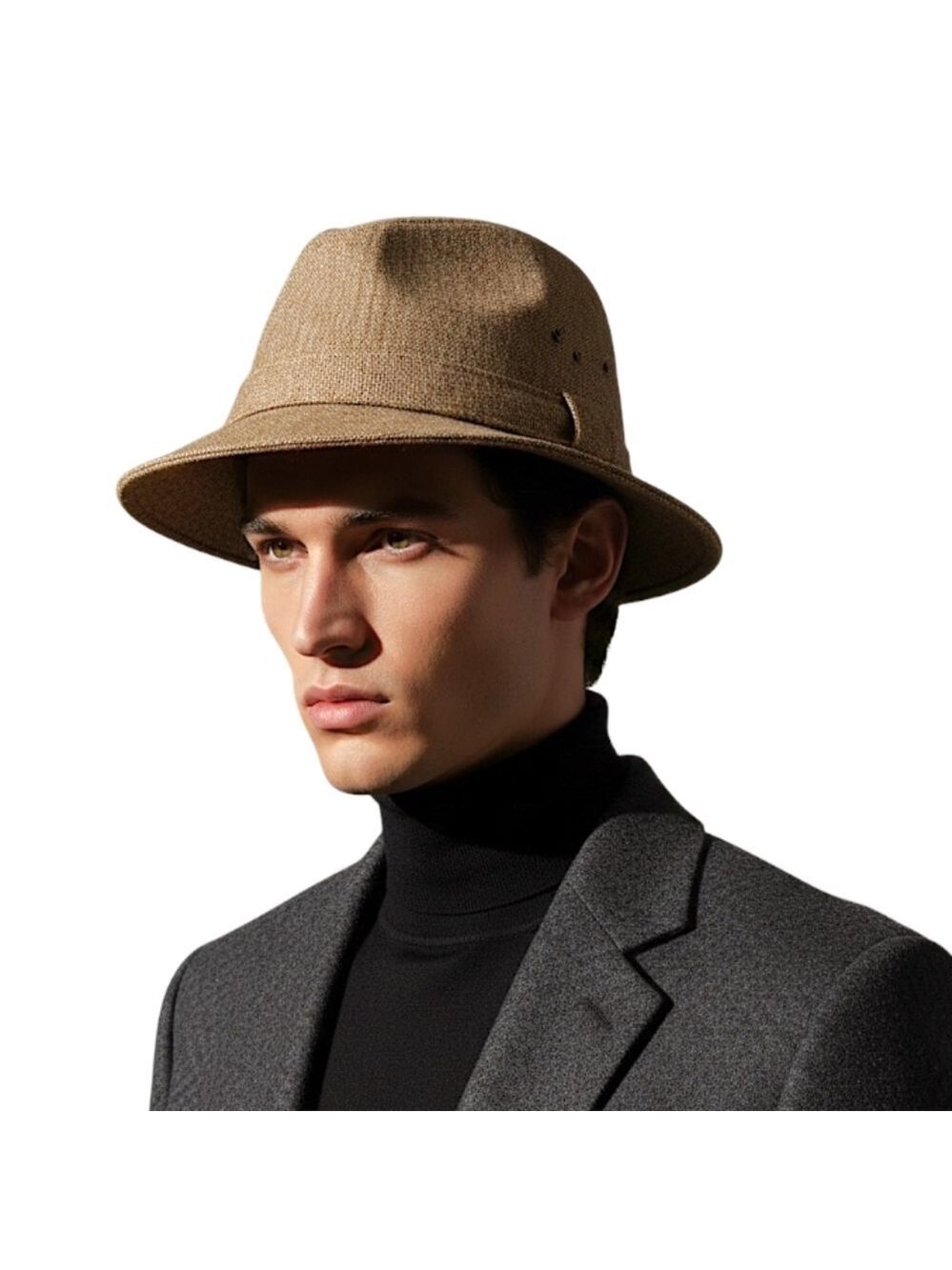 Vintage 70s Biltmore union made wool blend brown tweed fedora grandpa hat L